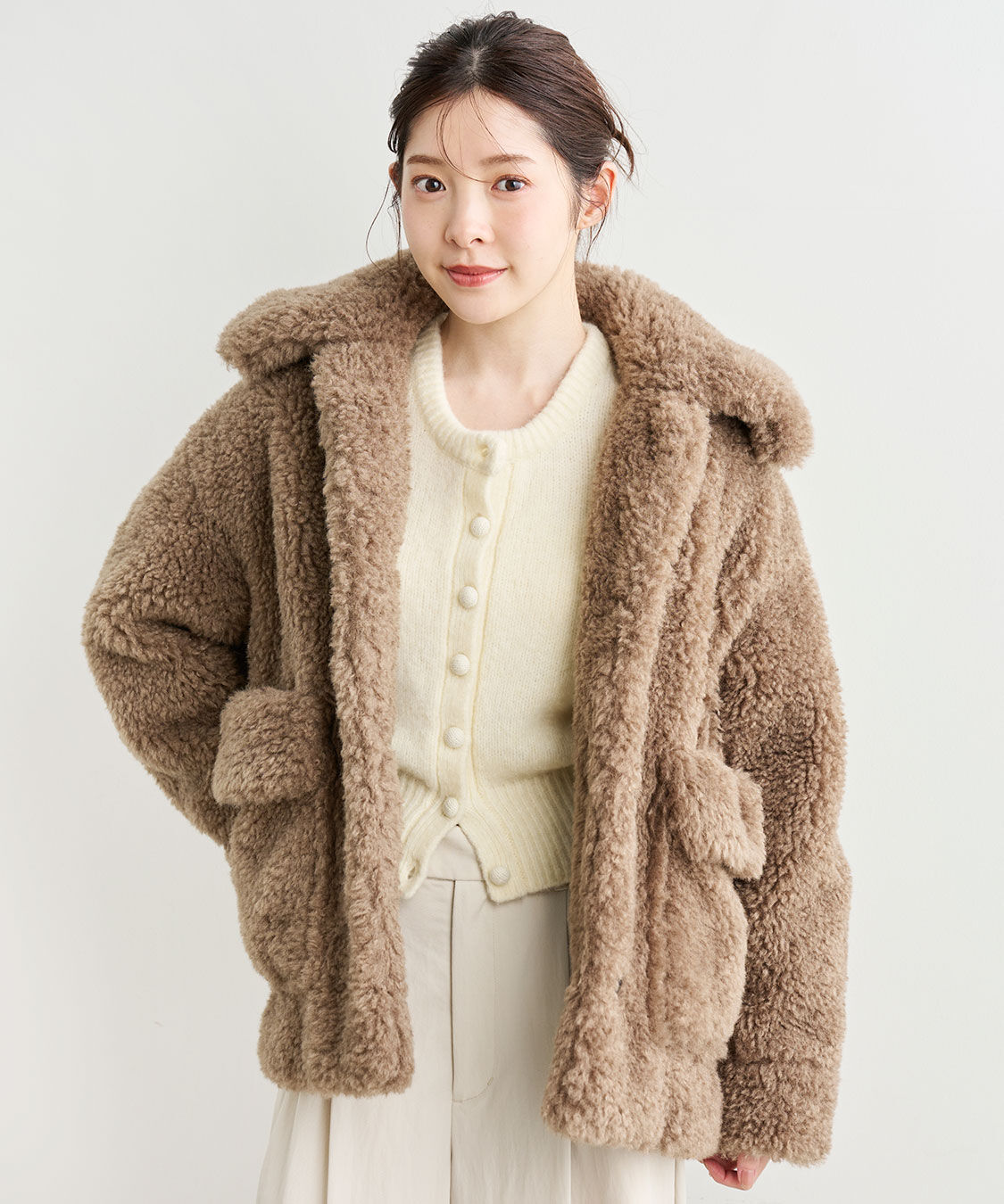 COCO DEAL「ファーボアブルゾン」|ブルゾン・スタジャン|モカ