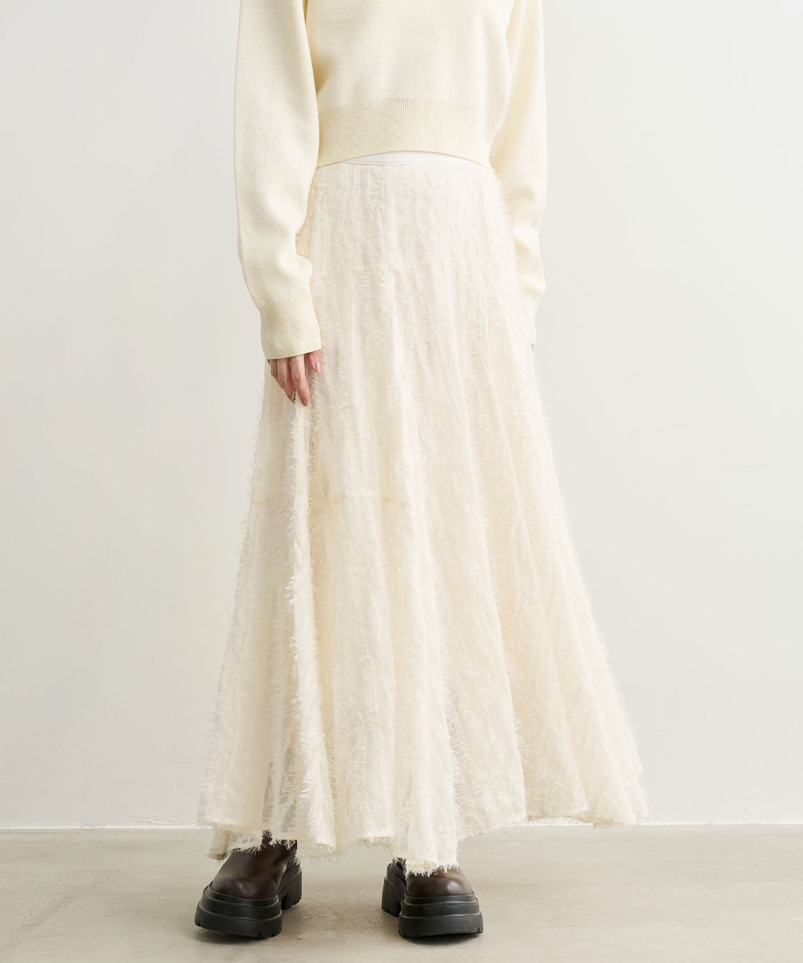 COCO DEAL「ウェーブフラッフィーフレアスカート」|スカート|