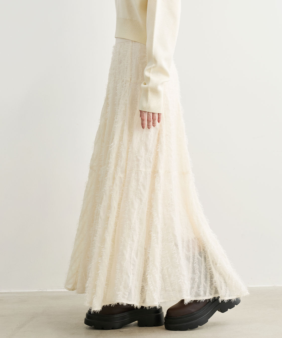 COCO DEAL「ウェーブフラッフィーフレアスカート」|スカート|