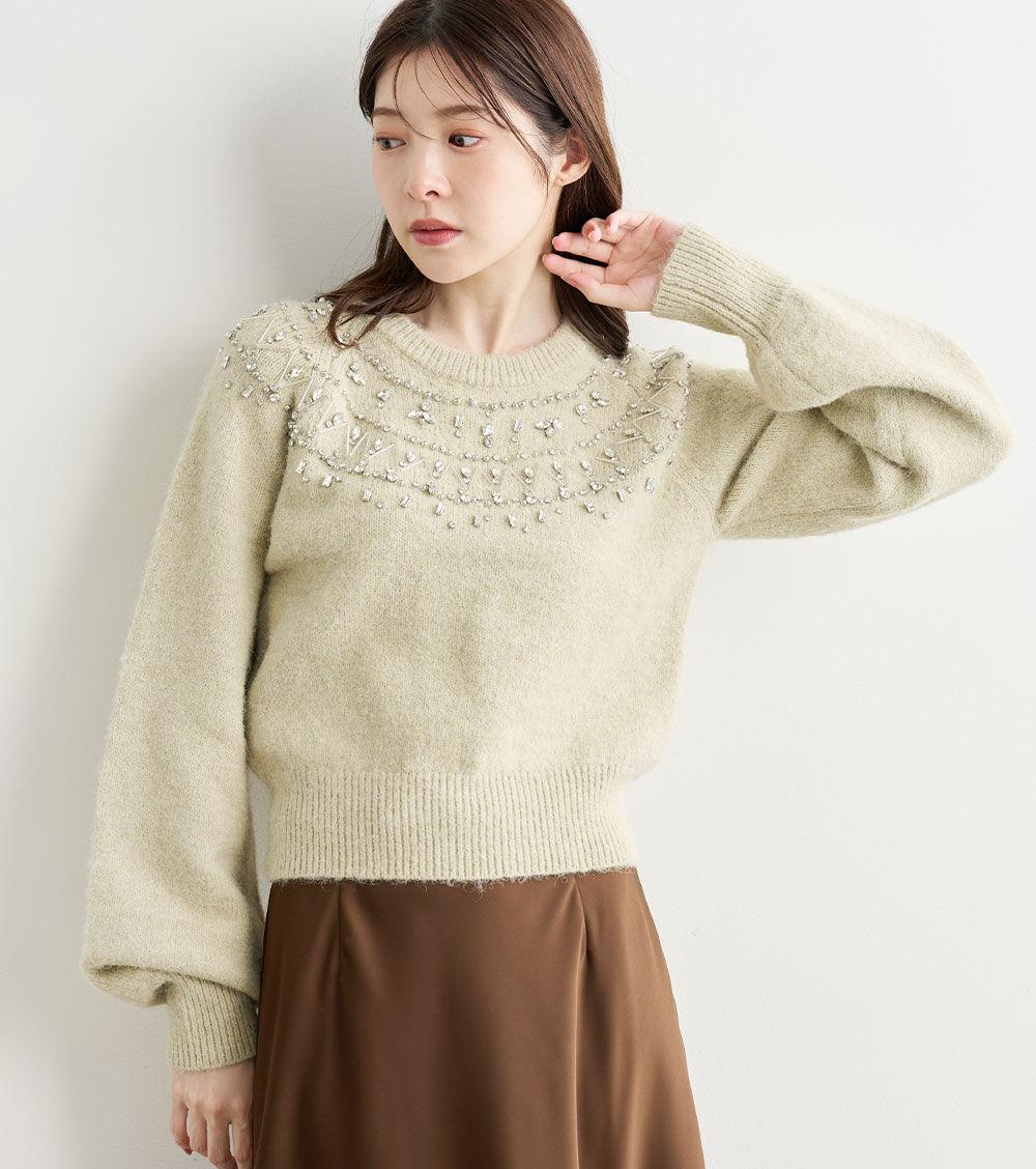 COCO DEAL「ノルディックビジューニット」|ニット・セーター|