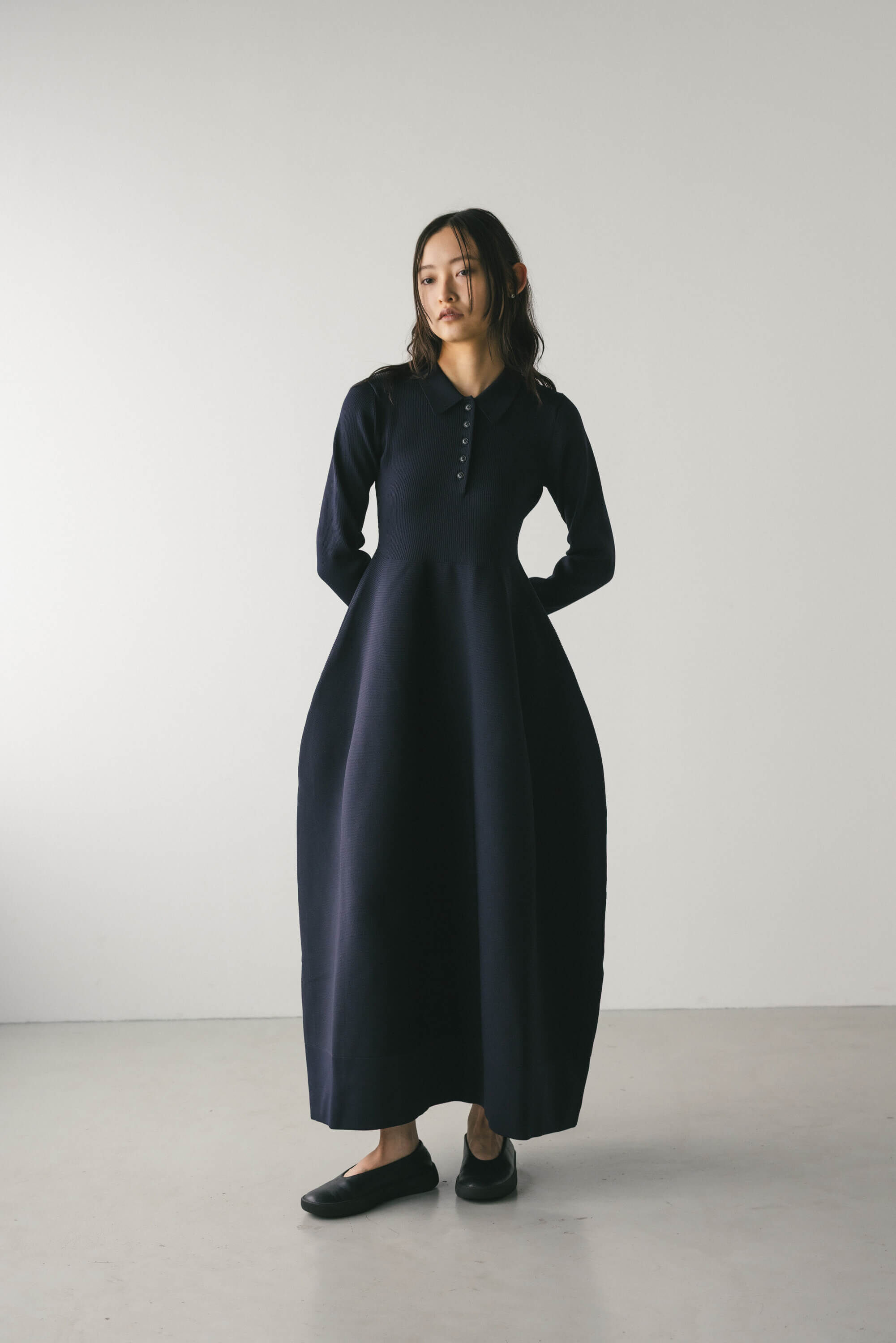 STYLEMIXER「フォルムポロニットワンピース」|ワンピース|