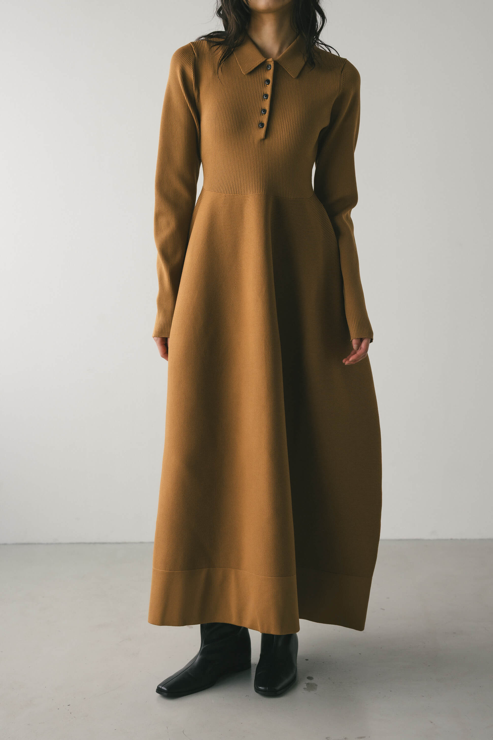 STYLEMIXER「フォルムポロニットワンピース」|ワンピース|