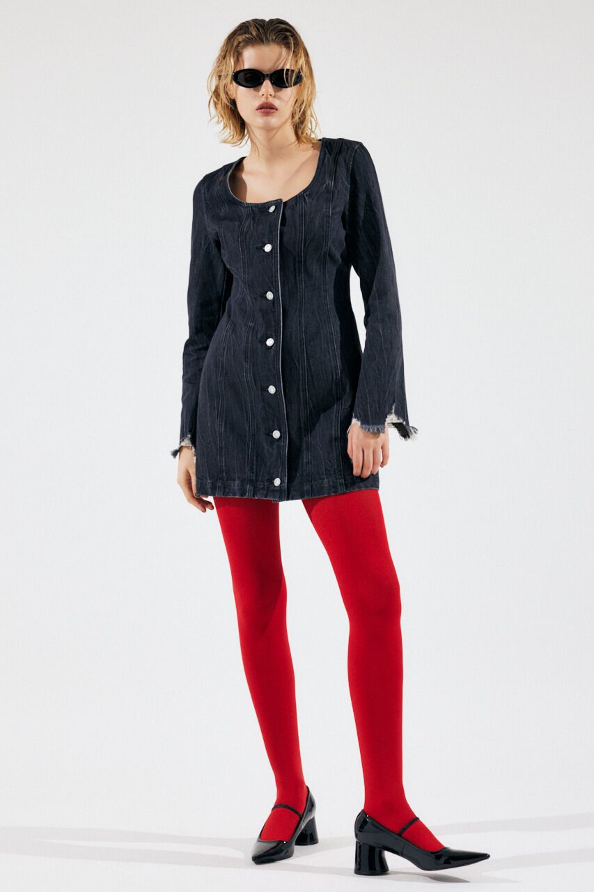 MOUSSY「SCOOP NECK DENIM ミニドレス」|ワンピース|