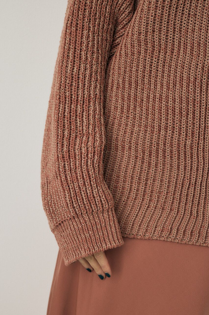 MOUSSY「メランジニットカーディガン　コットン&times;リサイクルポリエステル混」|カーディガン|