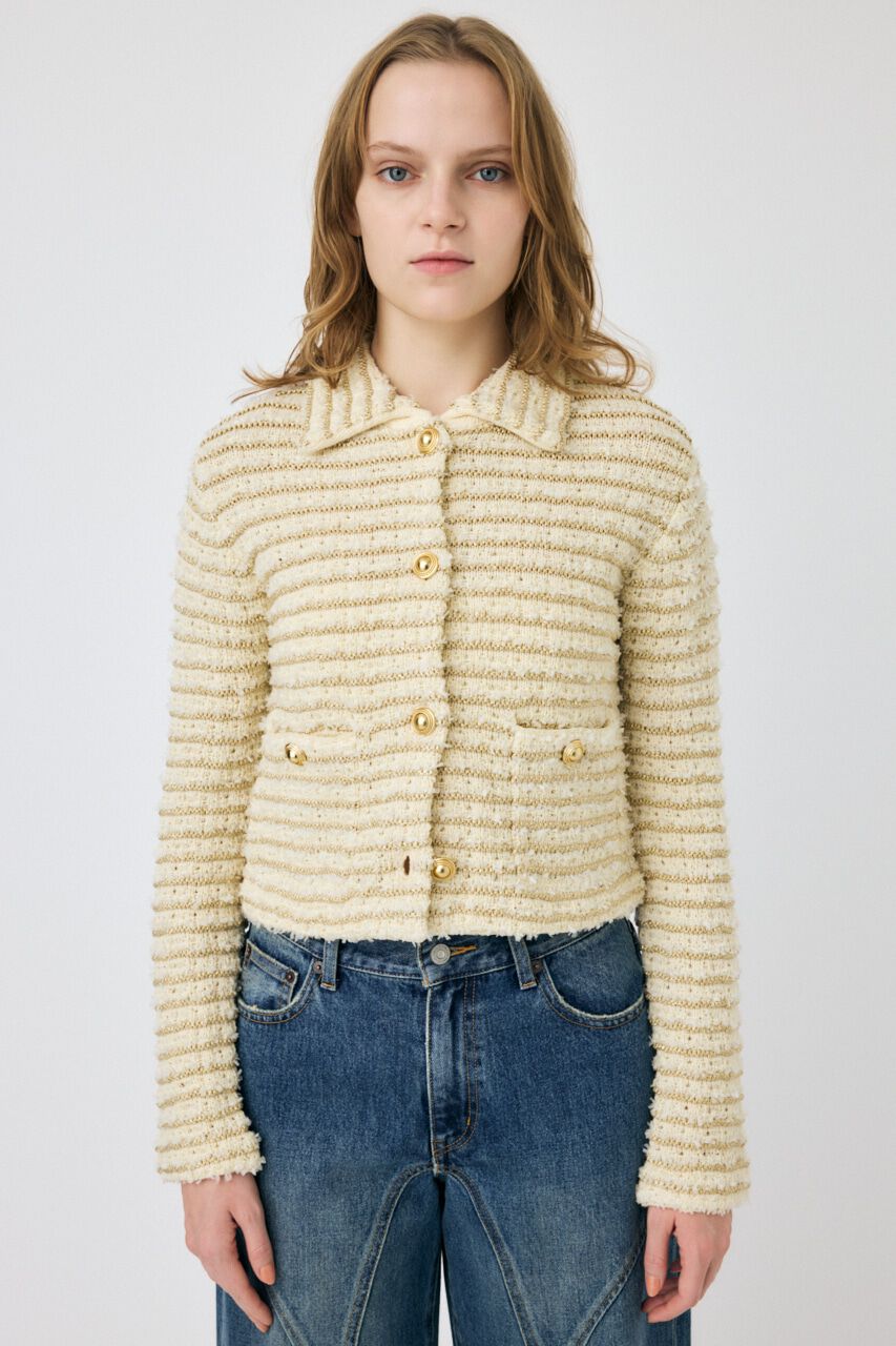 MOUSSY「TWEEDY ニットカーディガン」|ニット・セーター|