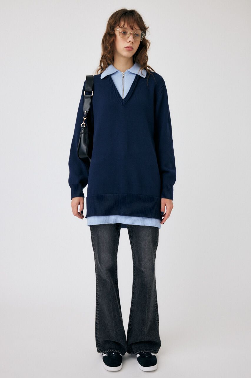 MOUSSY「MVS BLACK FLARE(L) / ロングサイズ」|デニム|