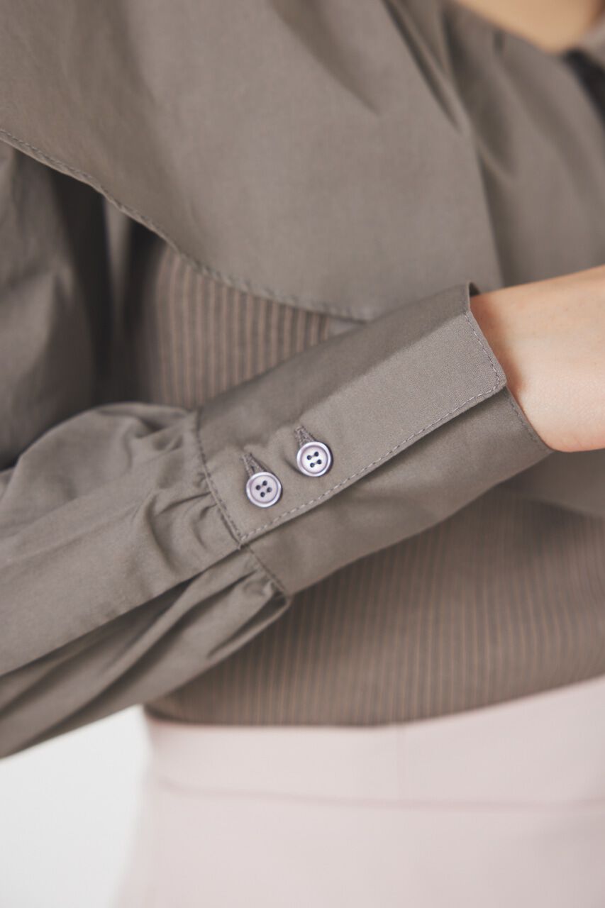 rienda「フリルネック布帛コンビKnit TOP」|ニット・セーター|