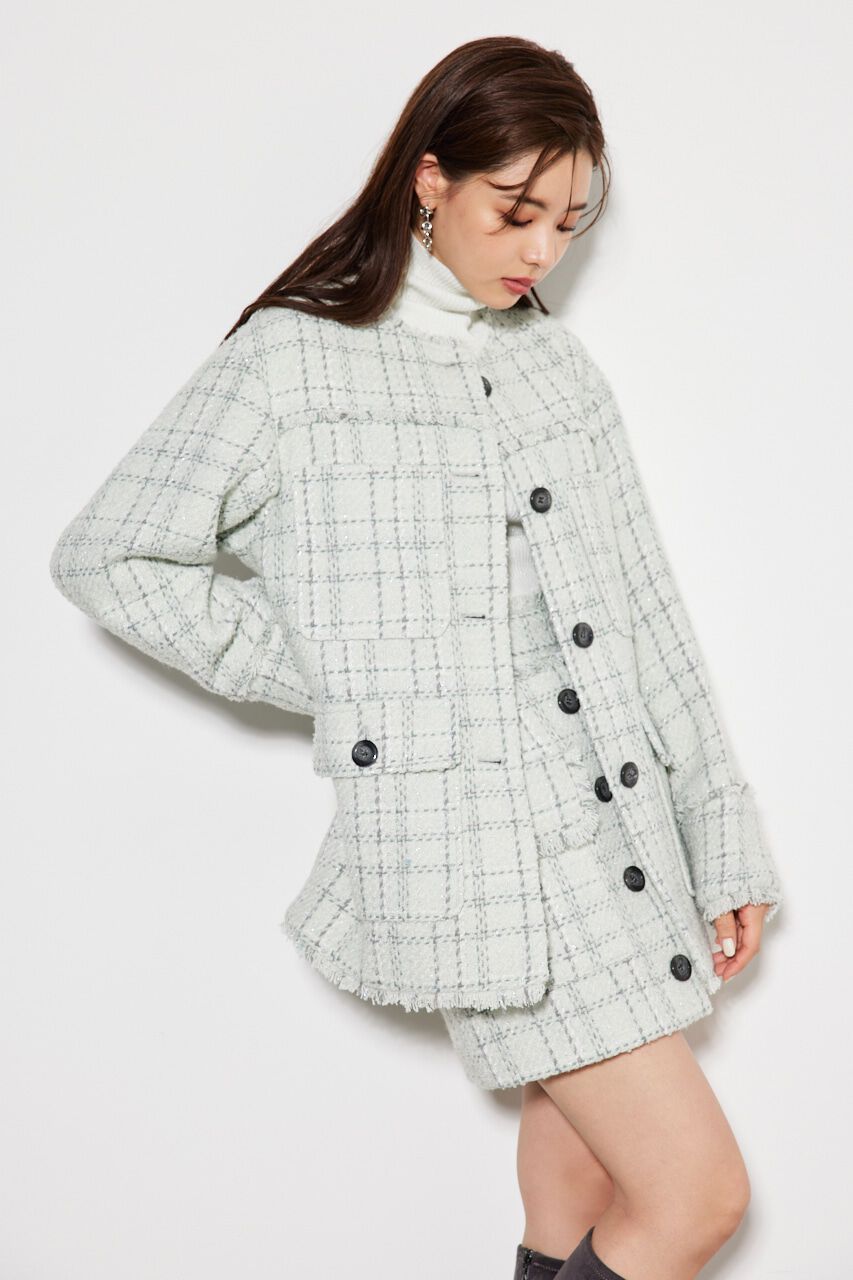 rienda「ノーカラーツイードウールMIX CT」|その他|