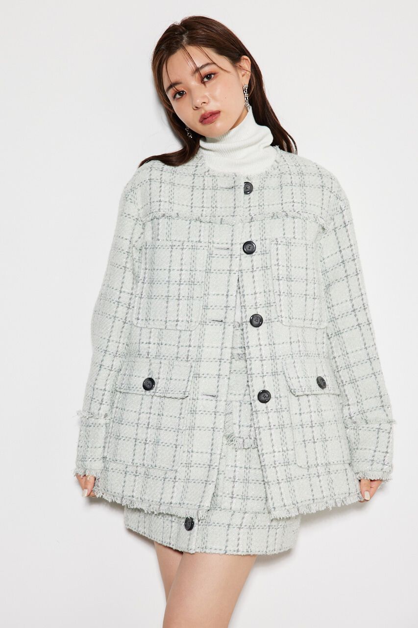 rienda「ノーカラーツイードウールMIX CT」|その他|