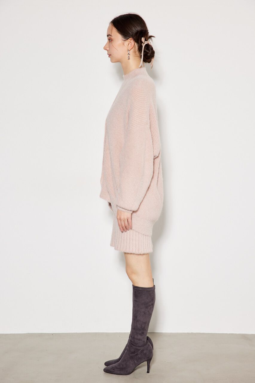 rienda「ビジュー釦カーデミニSET Knit OP」|ワンピース|