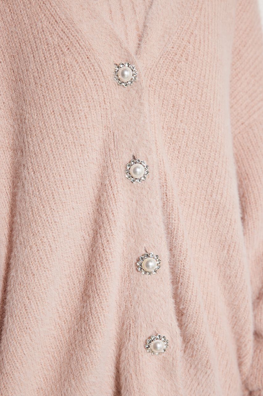 rienda「ビジュー釦カーデミニSET Knit OP」|ワンピース|