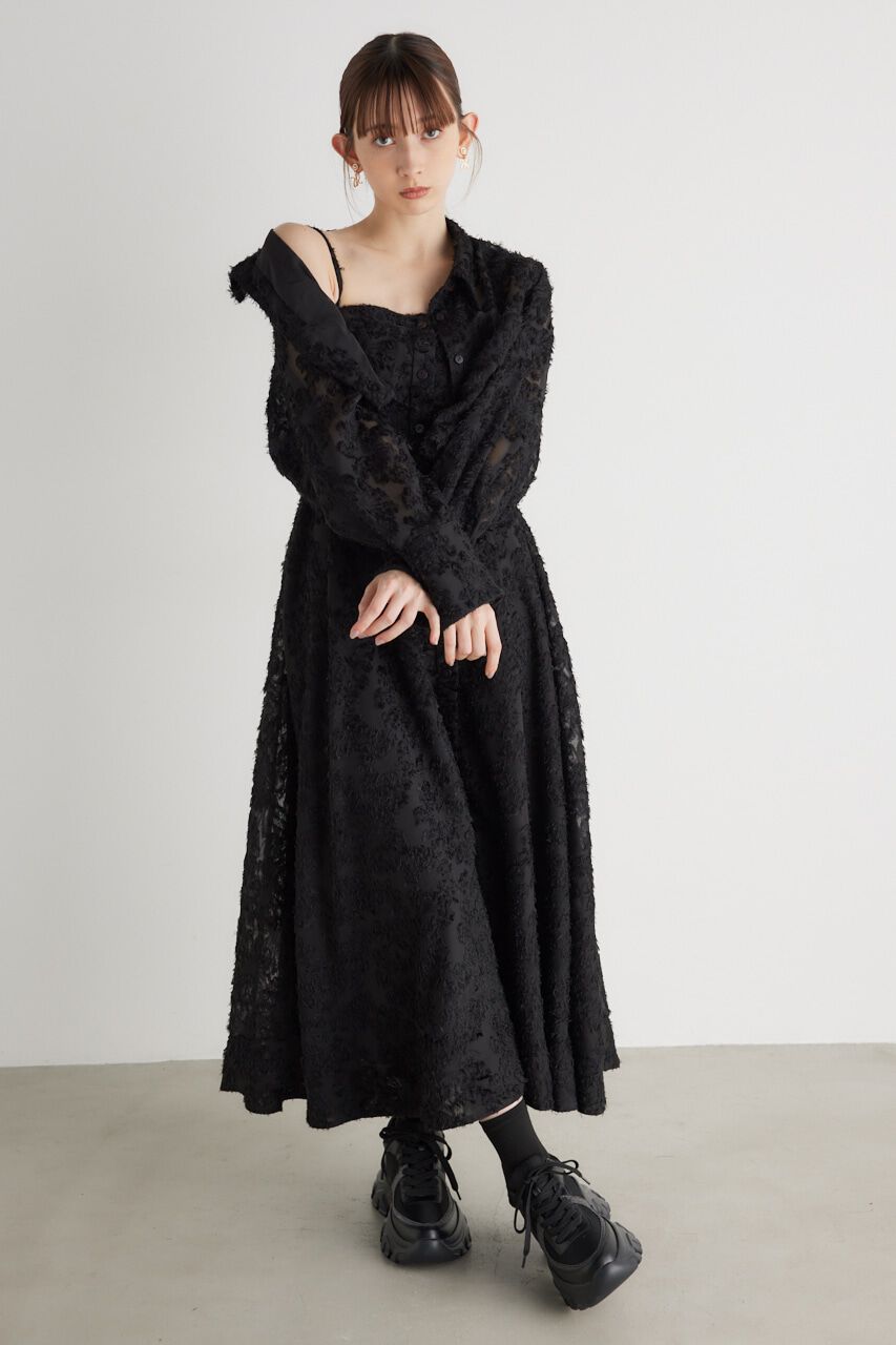 rienda「クロップドSH SETベアOP」|ワンピース|BLK