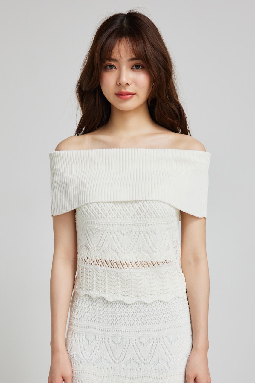 rienda「2WAYクロシェオフショルニットトップス」|ニット・セーター|