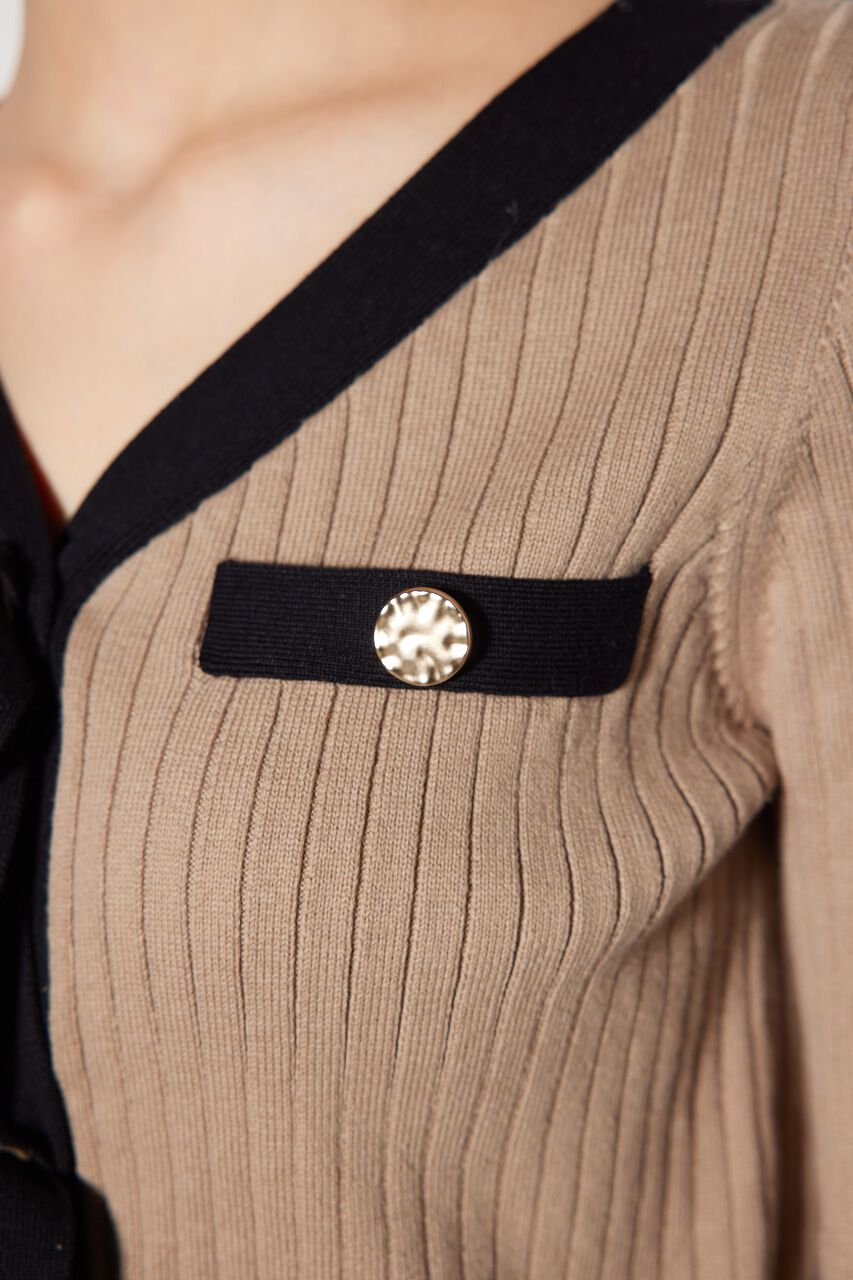 rienda「配色リボンニットカーデ」|ニット・セーター|