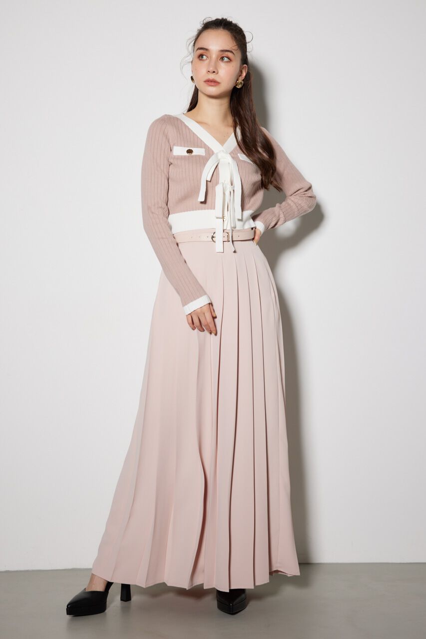 rienda「配色リボンニットカーデ」|ニット・セーター|