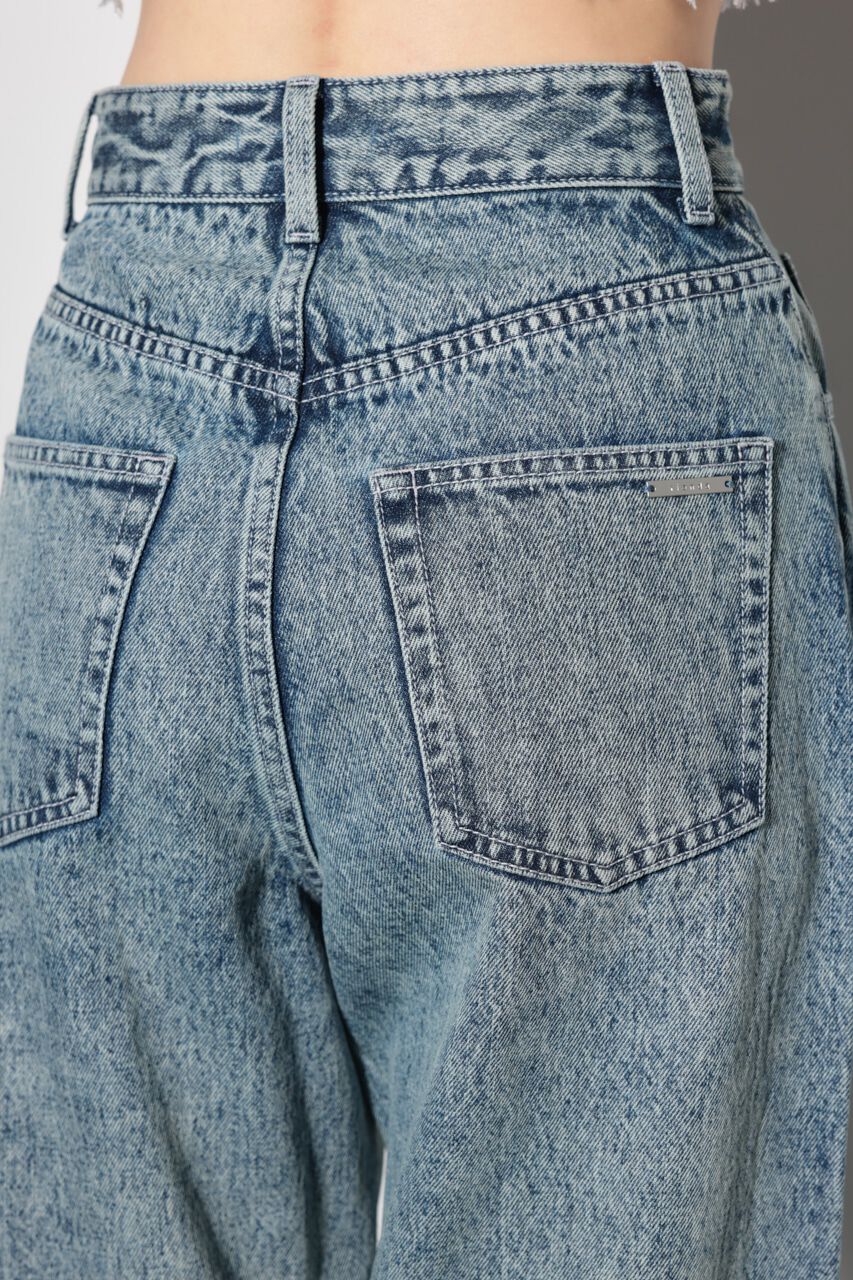 rienda「スリムタックワイドデニムパンツ」|デニム|