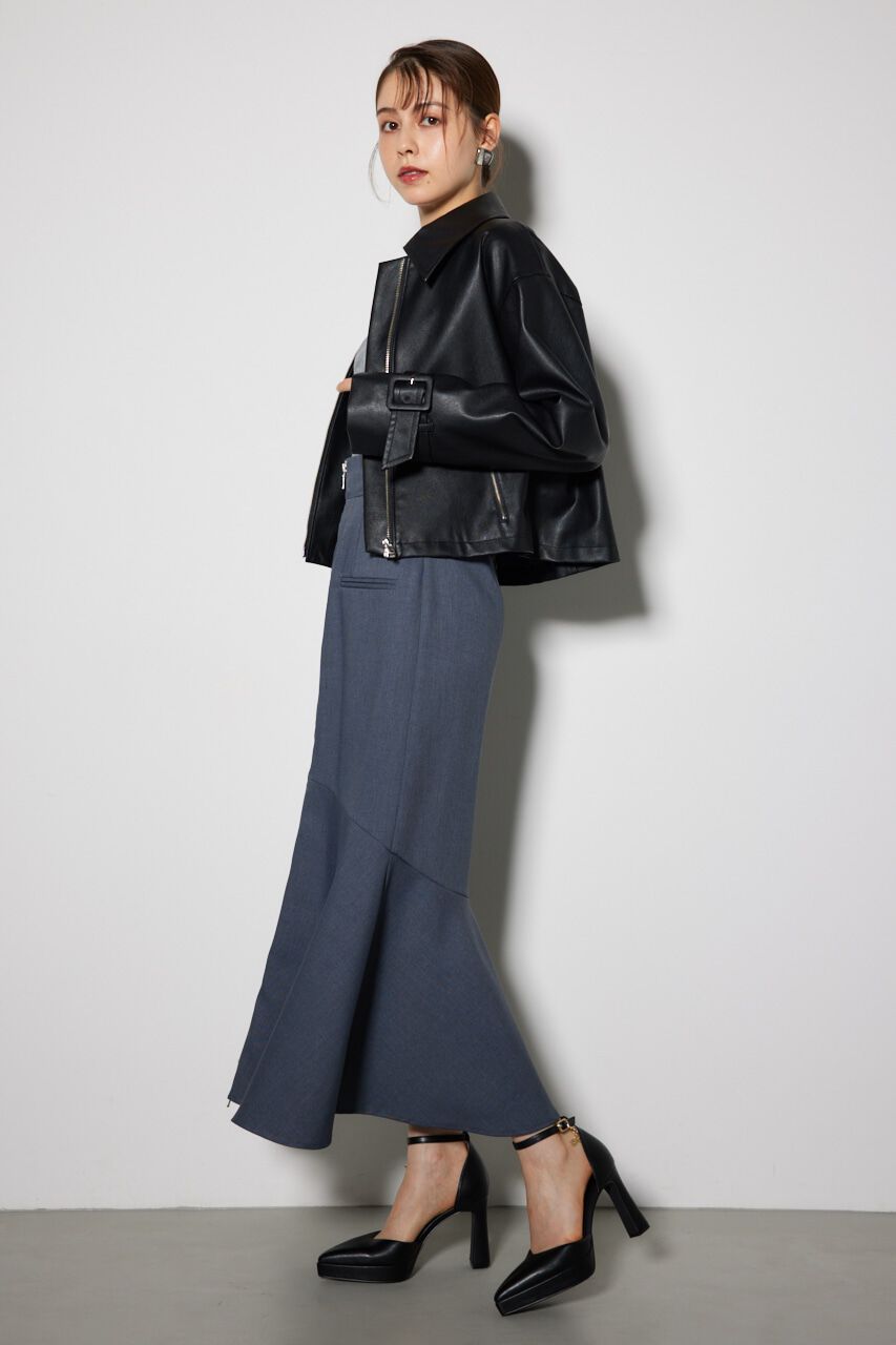 rienda「フェイクレザーショートZIPジャケット」|その他|