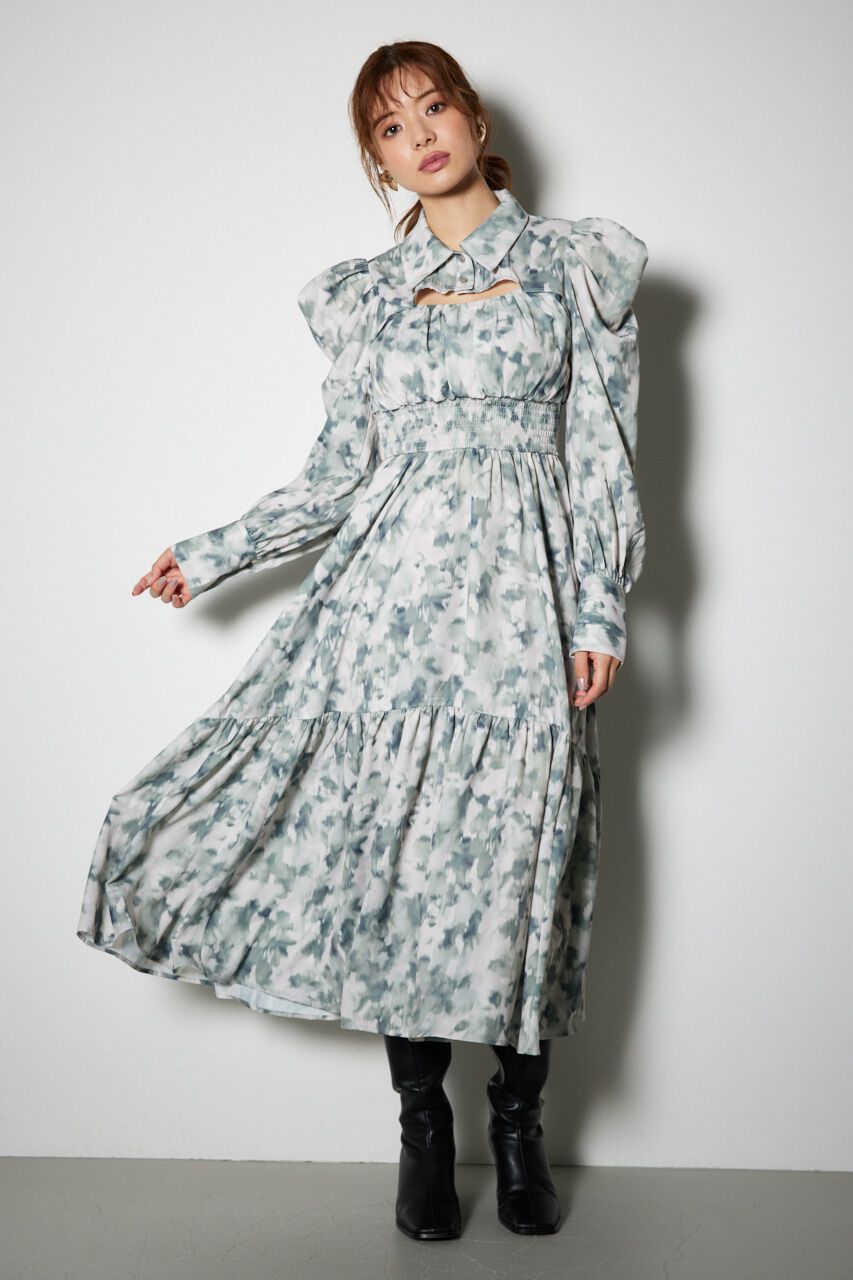 rienda「ウエストシャーリングシャツディテールワンピース」|ワンピース|BEG