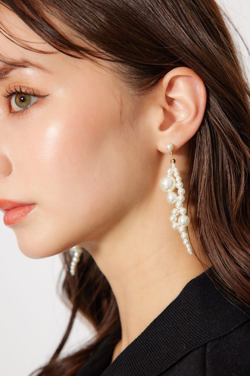 rienda「フェイクパールループピアス」|ピアス|