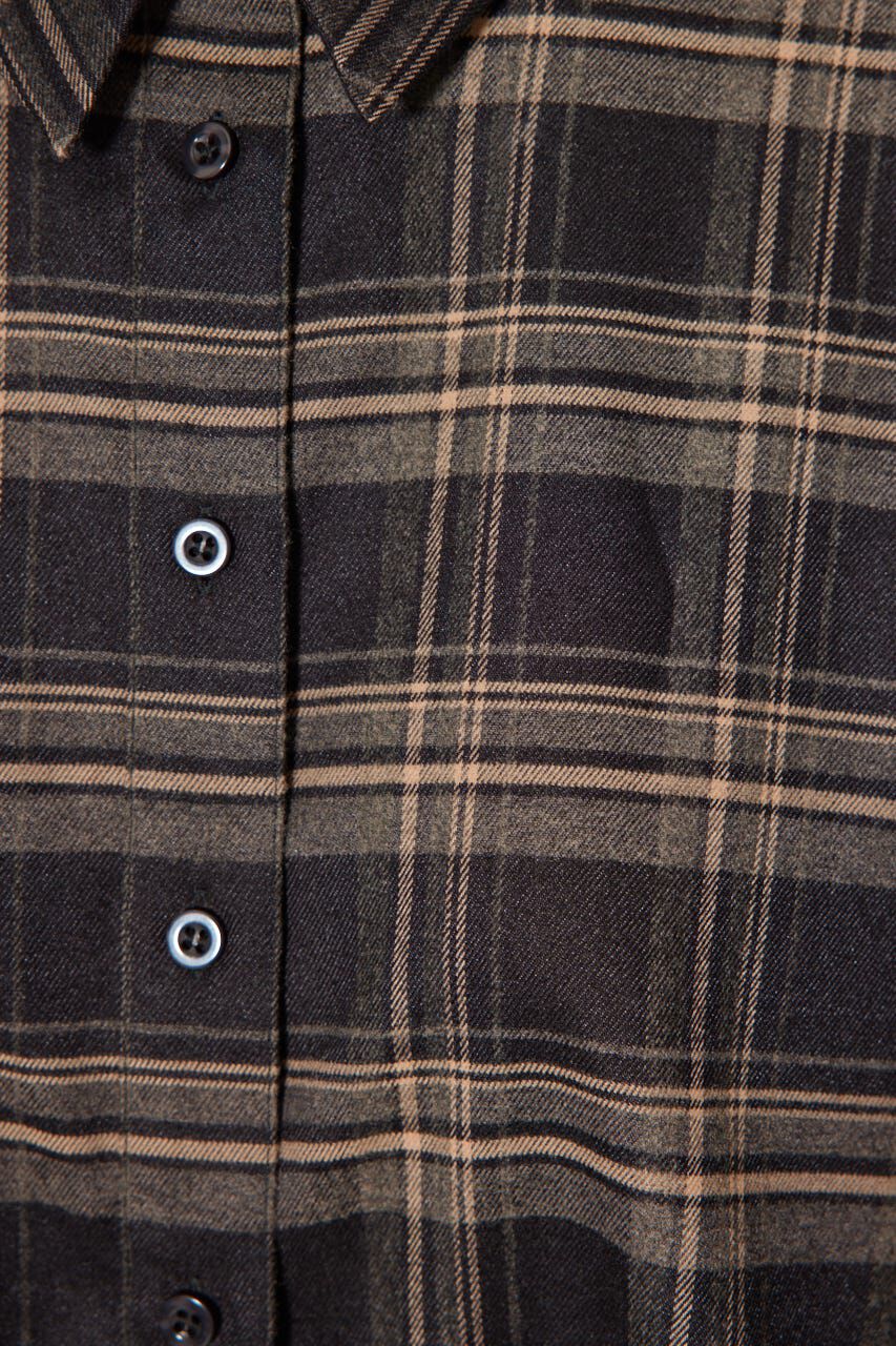 rienda「フロントショートチェックシャツ」|シャツ・ブラウス|