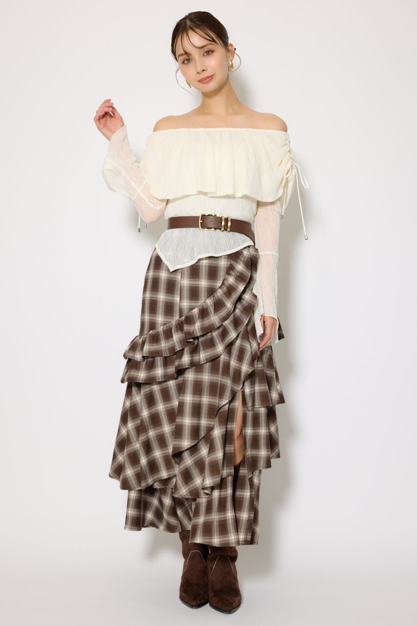 rienda「シアーレースオフショルトップス」|Tシャツ・カットソー|