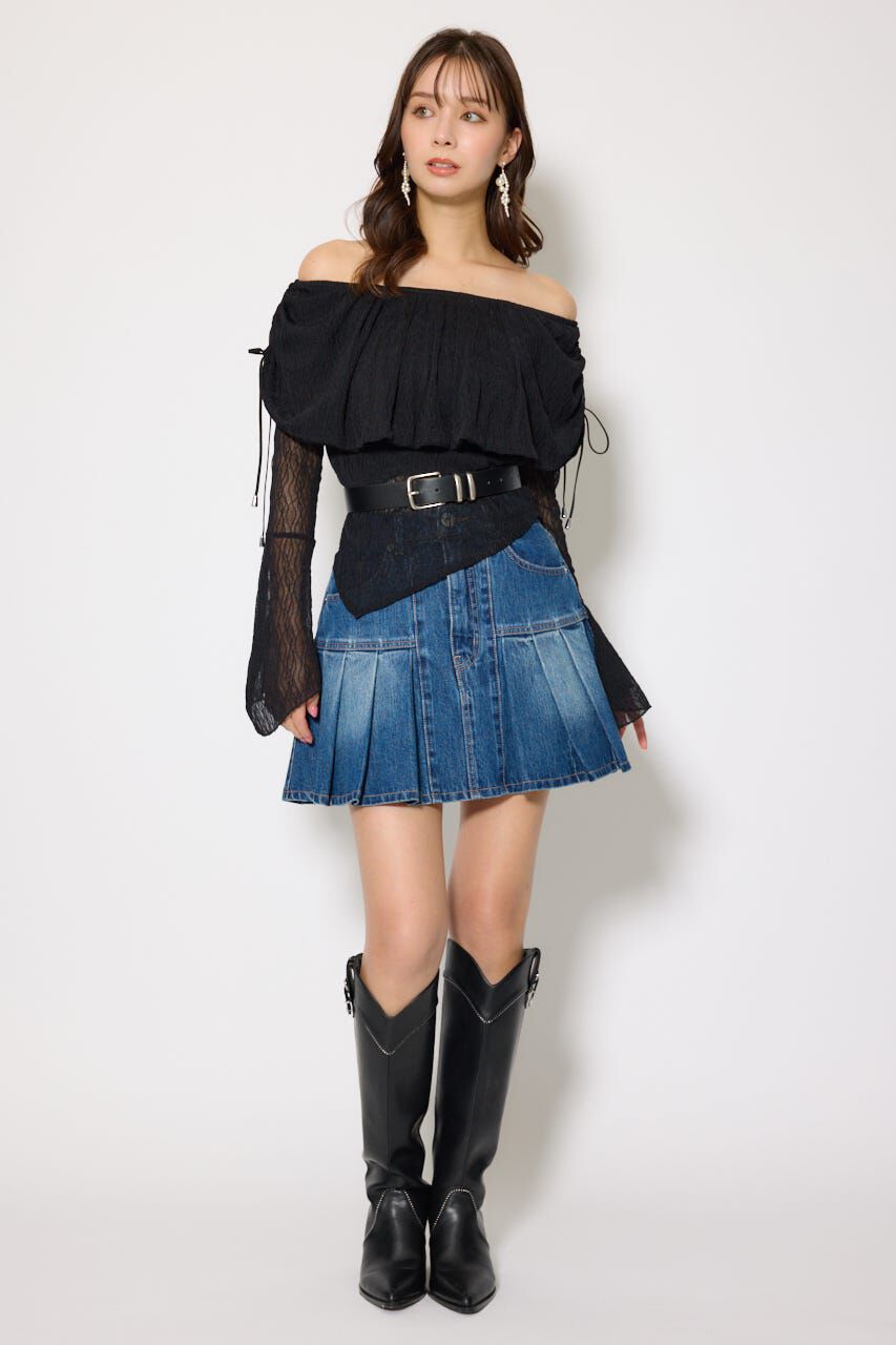 rienda「シアーレースオフショルトップス」|Tシャツ・カットソー|