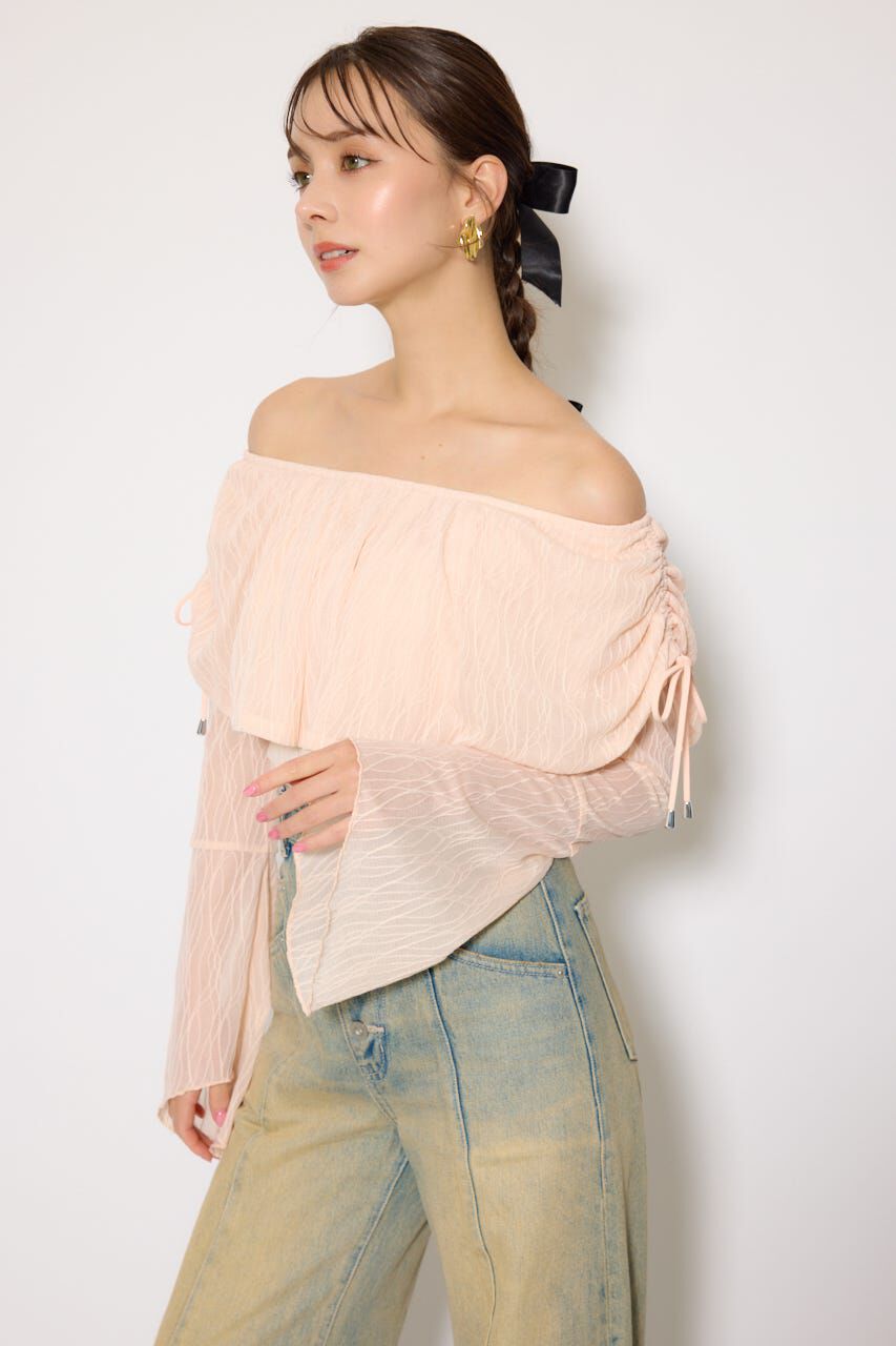 rienda「シアーレースオフショルトップス」|Tシャツ・カットソー|