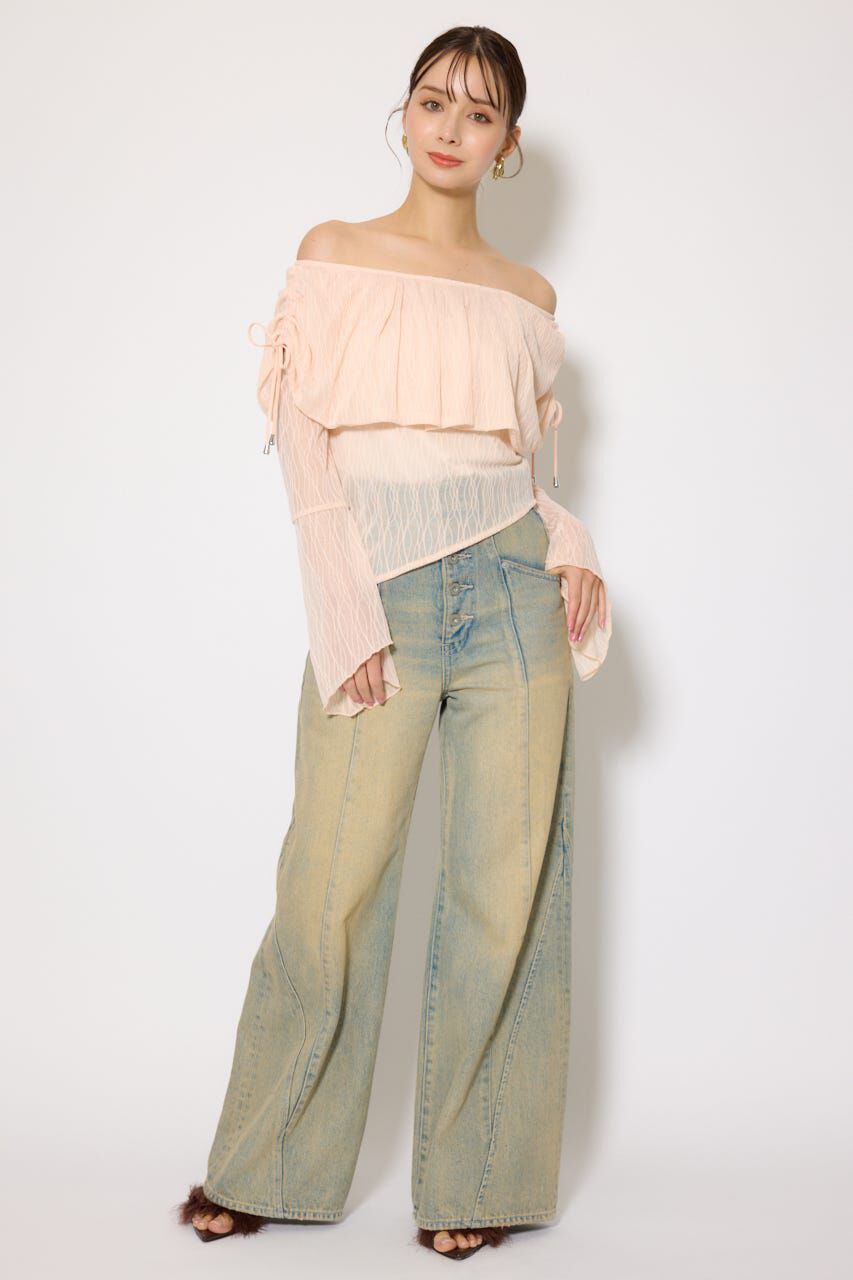 rienda「シアーレースオフショルトップス」|Tシャツ・カットソー|