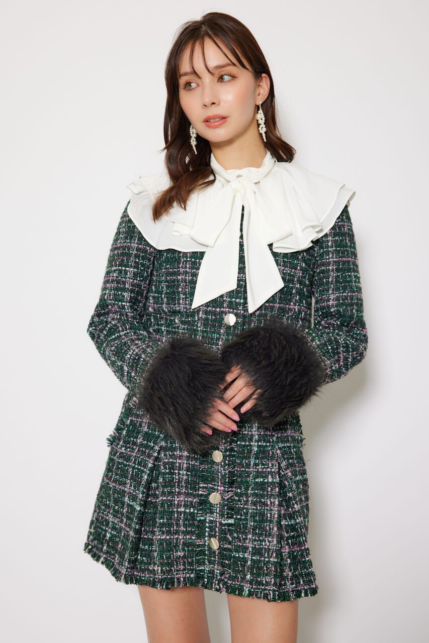 rienda「2WAYツイードショートジャケット」|その他|GRN