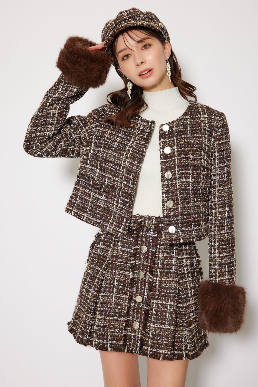 rienda「2WAYツイードショートジャケット」|その他|