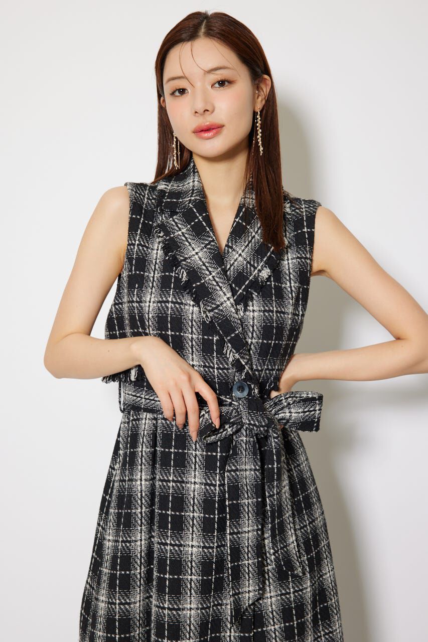 rienda「フリンジロングベスト」|ダウンベスト・ベスト|