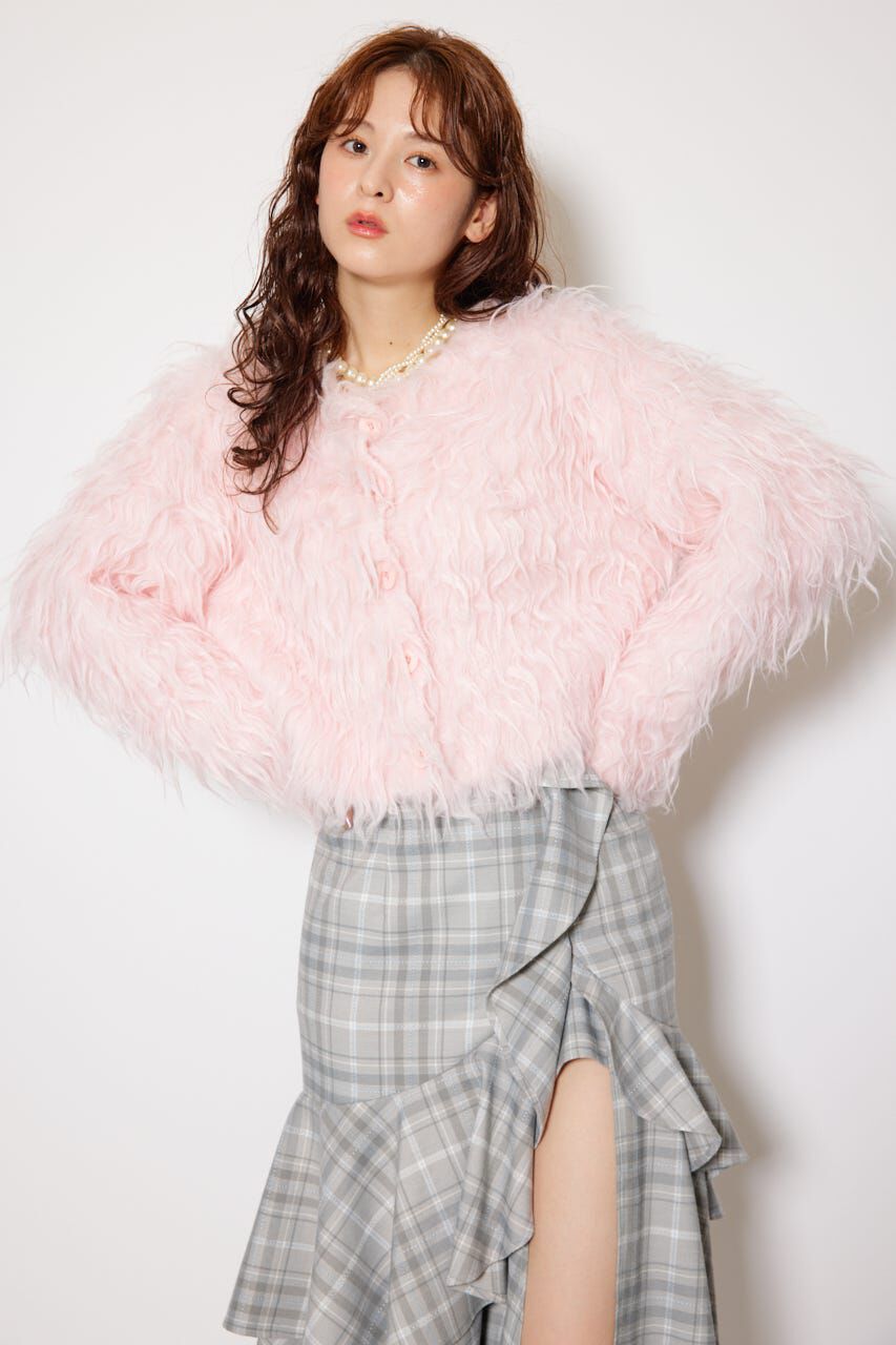 rienda「2WAYロングシャギーショートニットカーディガン」|カーディガン|