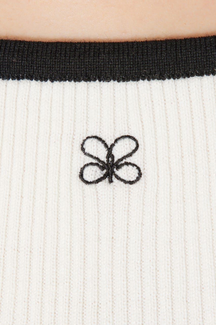 rienda「Rロゴバックリボンオフショルニットトップス」|ニット・セーター|