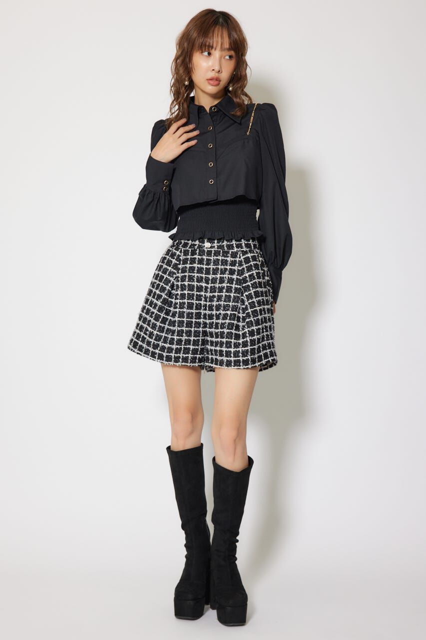 rienda「チェーンデザインシャーリングブラウス」|シャツ・ブラウス|