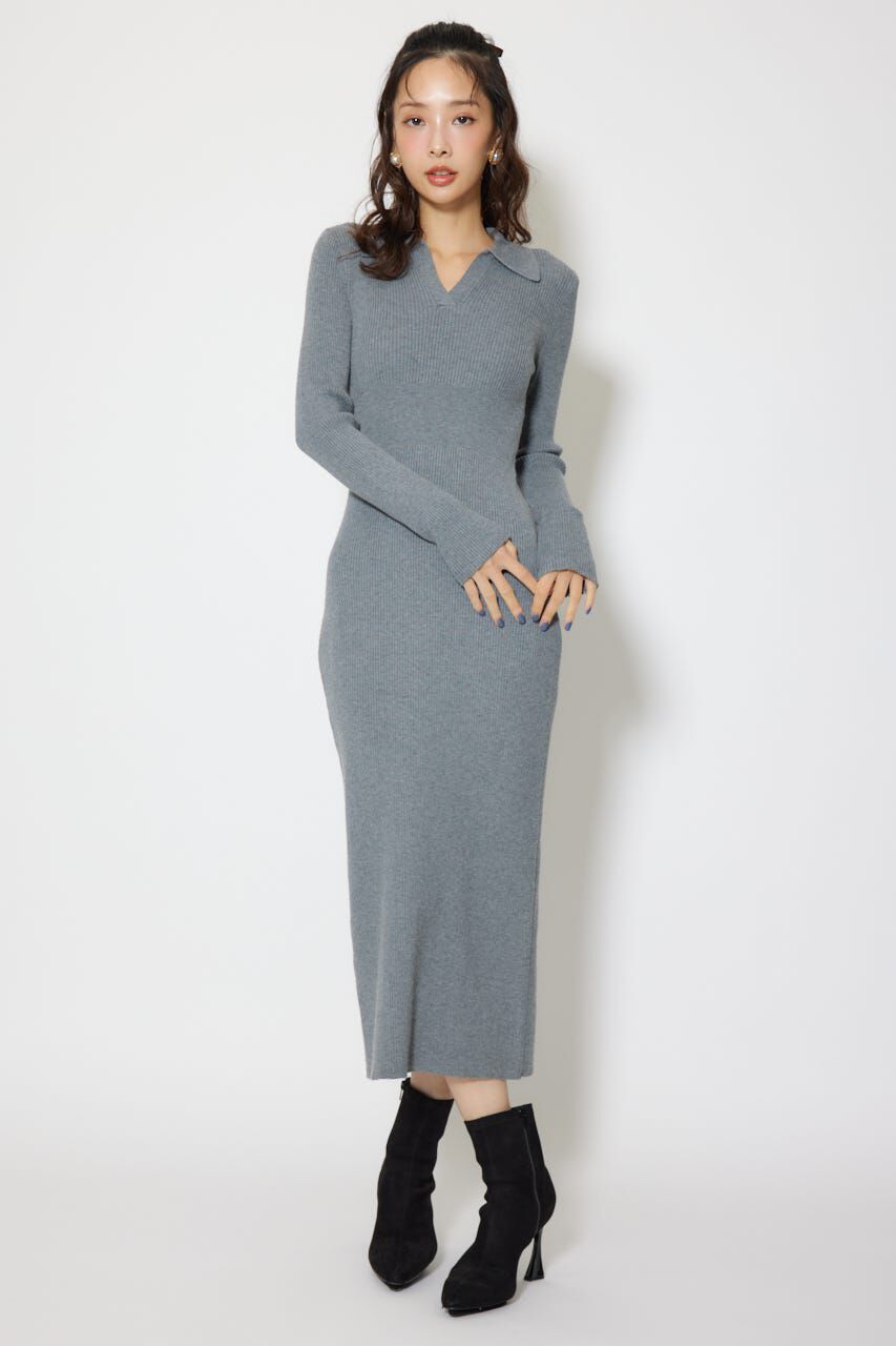 rienda「スキッパーニットワンピース」|ワンピース|