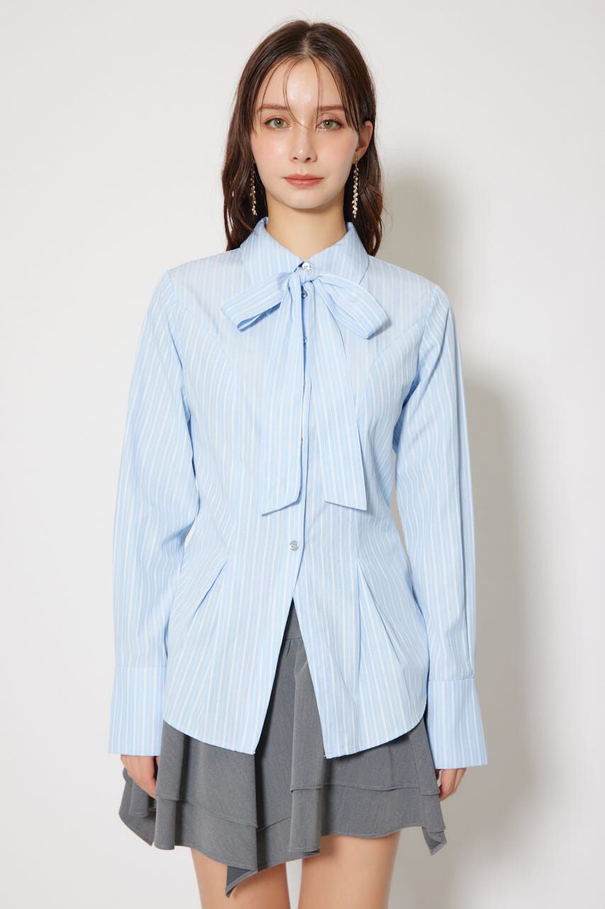 rienda「ウエストシェイプボウタイシャツ」|シャツ・ブラウス|