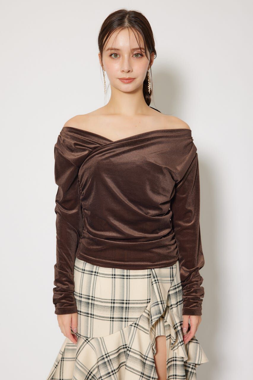 rienda「ソフティーカットオフショルトップス」|Tシャツ・カットソー|