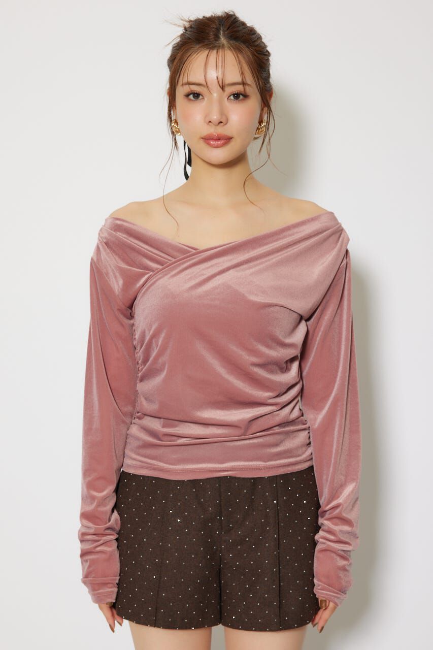 rienda「ソフティーカットオフショルトップス」|Tシャツ・カットソー|