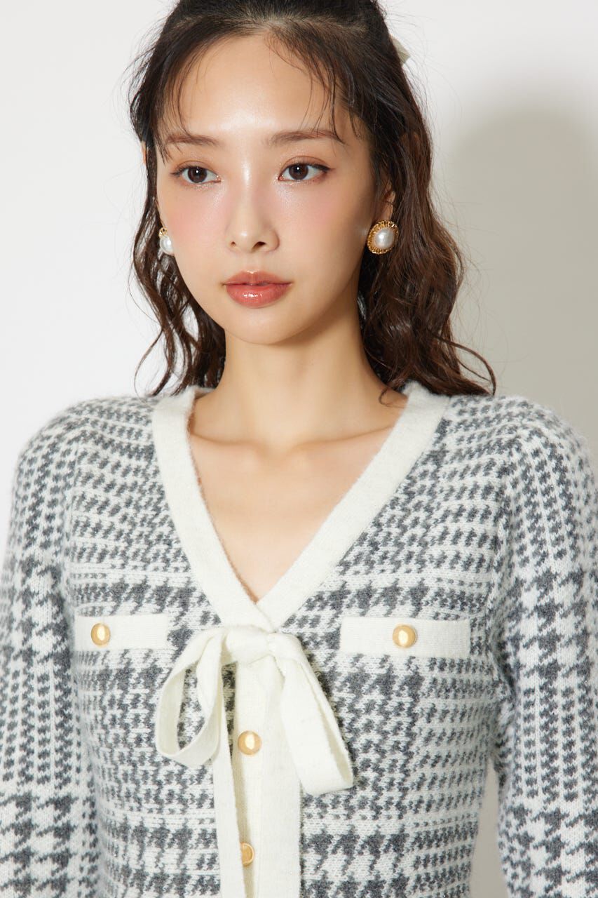 rienda「2WAYペプラムジャガードニットカーディガントップス」|ニット・セーター|