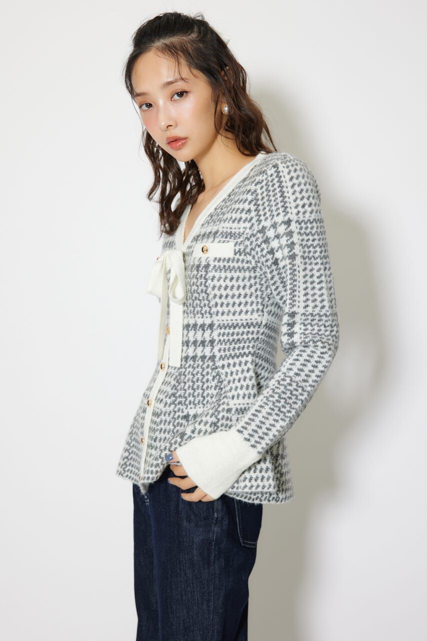 rienda「2WAYペプラムジャガードニットカーディガントップス」|ニット・セーター|