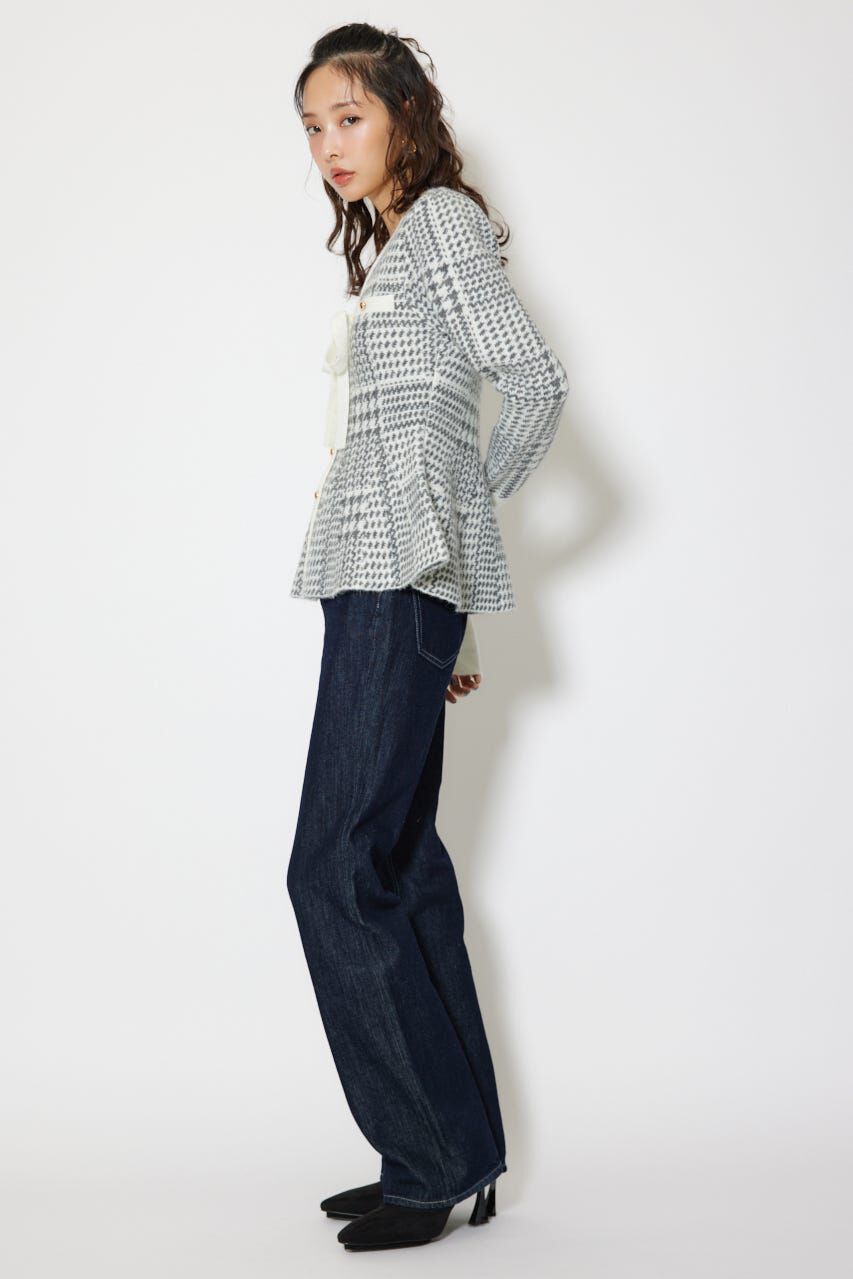 rienda「2WAYペプラムジャガードニットカーディガントップス」|ニット・セーター|
