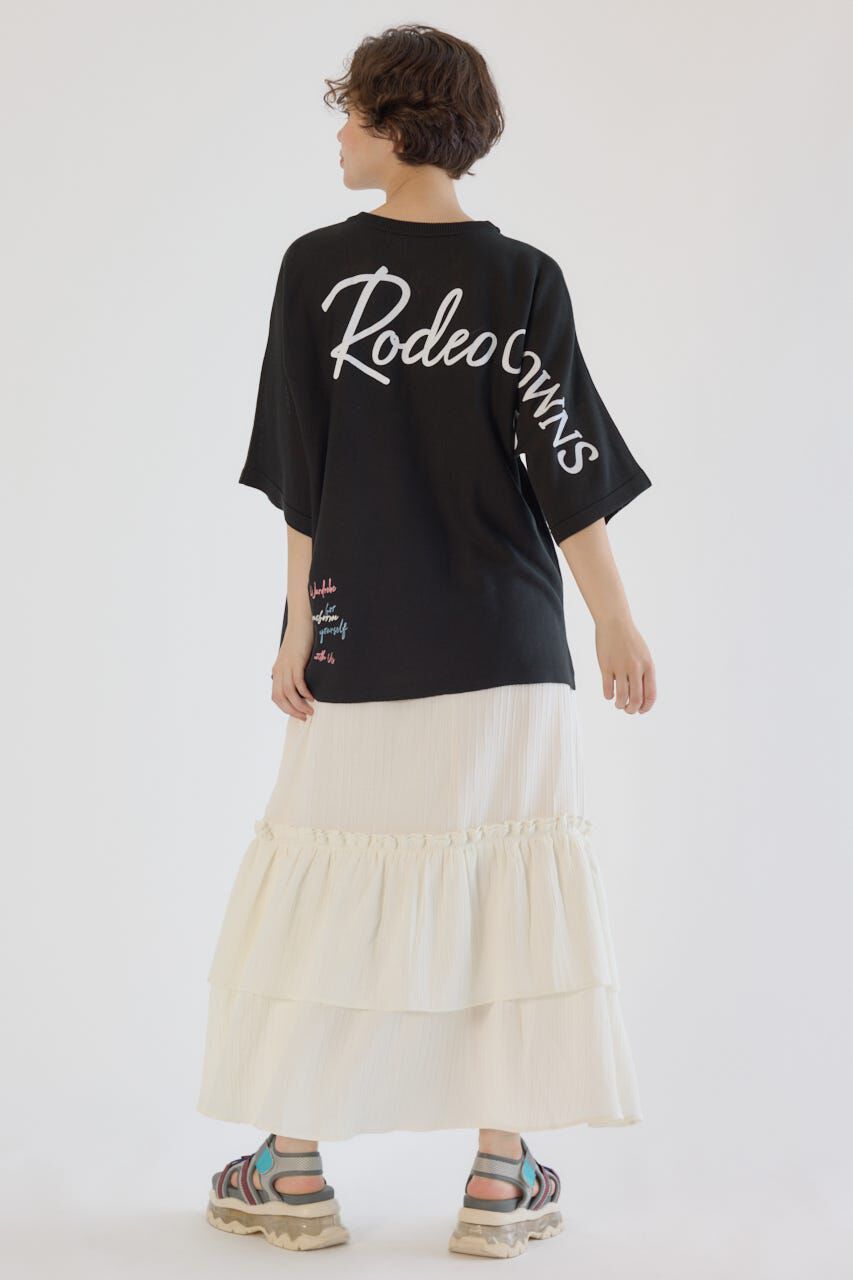 RODEO CROWNS「BIG LOGO5分袖ニットトップス」|ニット・セーター|