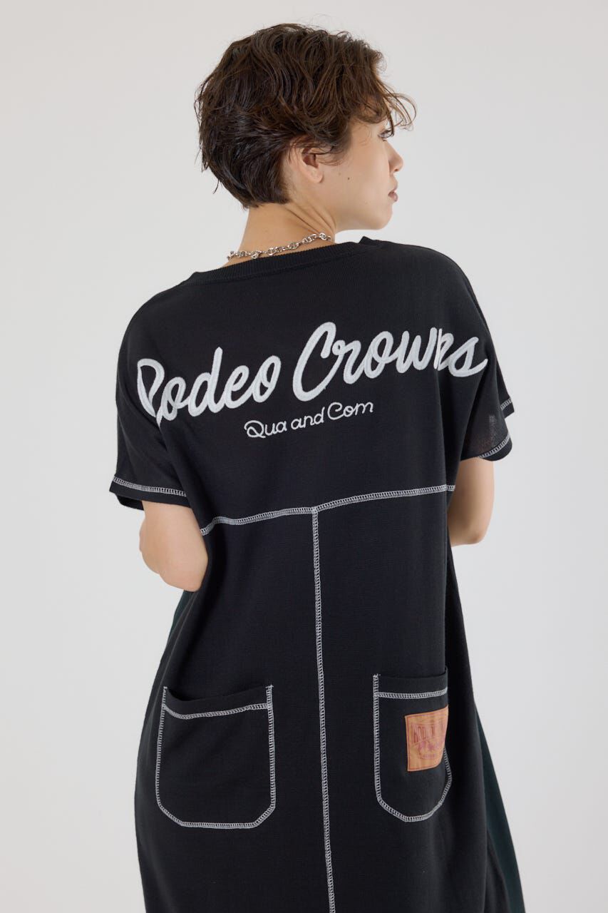 RODEO CROWNS「配色ステッチニットコンビワンピース」|ワンピース|
