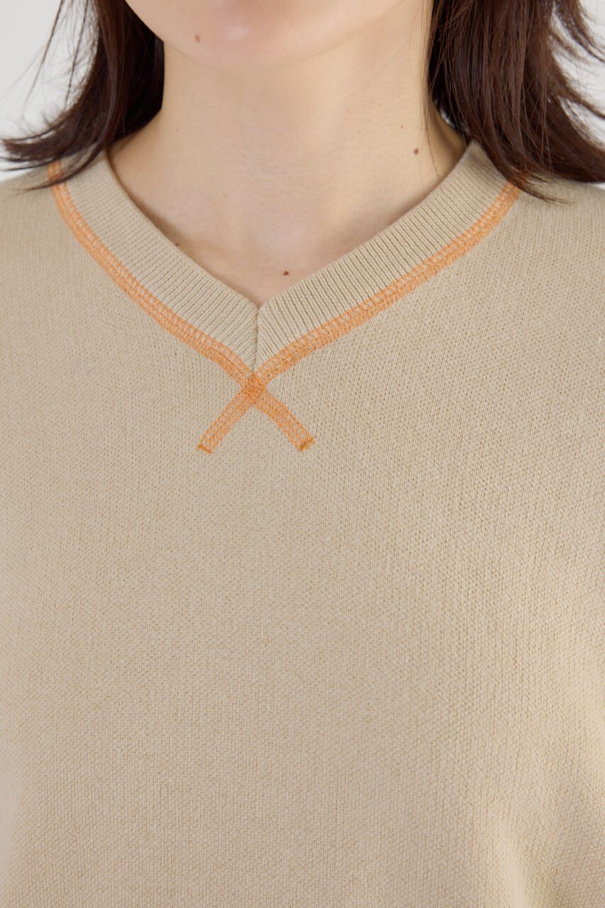 RODEO CROWNS「スウェットライク Vネックトップス」|ニット・セーター|