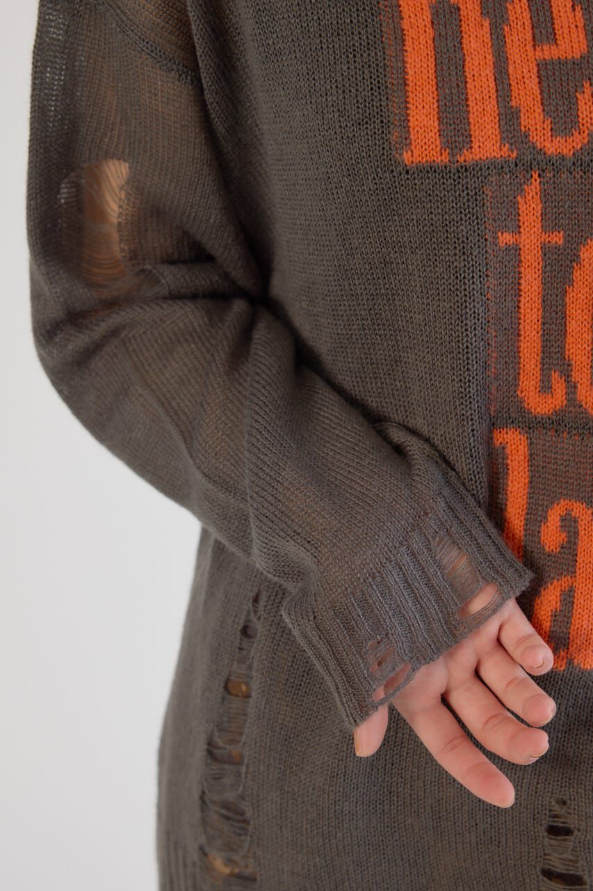 RODEO CROWNS「メッセージダメージニットトップス」|ニット・セーター|