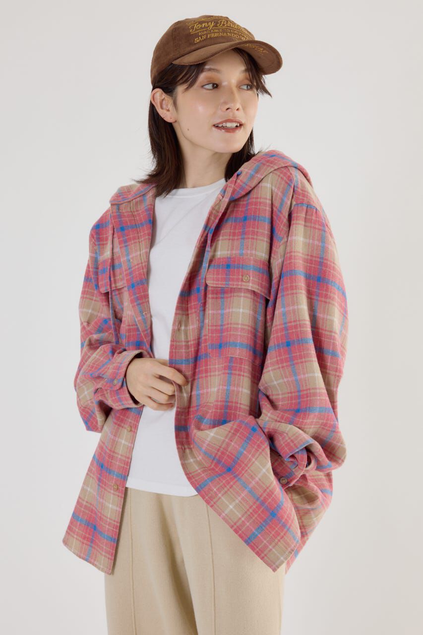 RODEO CROWNS「フードチェックシャツ」|シャツ・ブラウス|