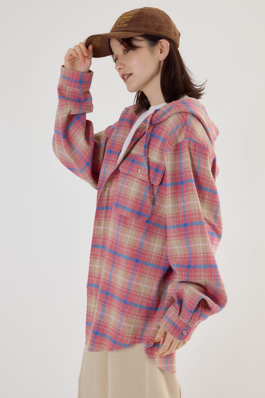 RODEO CROWNS「フードチェックシャツ」|シャツ・ブラウス|