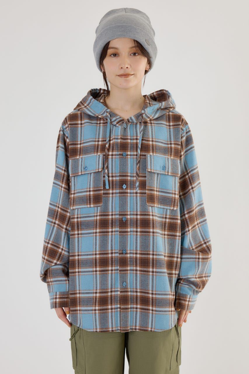 RODEO CROWNS「フードチェックシャツ」|シャツ・ブラウス|