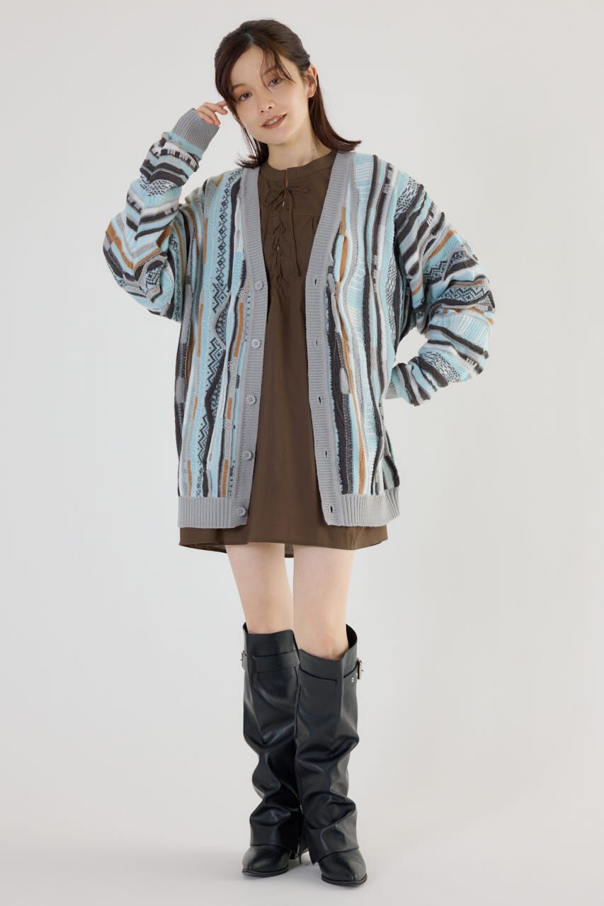 RODEO CROWNS「3Dマルチカラーニットカーディガン」|カーディガン|