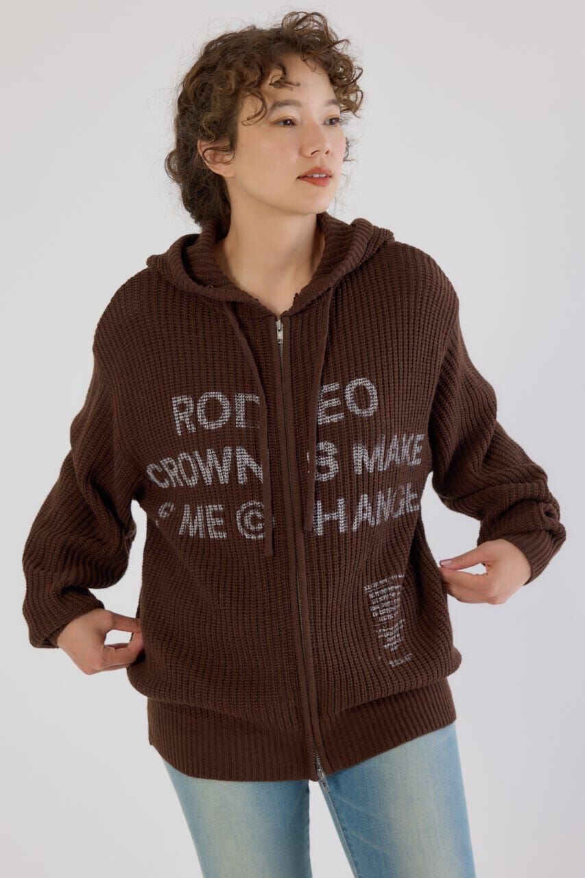 RODEO CROWNS「FADE LOGOニットジップフーディー」|パーカー|